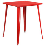 English Elm EE1575 Contemporary Commercial Grade Metal Colorful Restaurant Bar Table Red EEV-12605