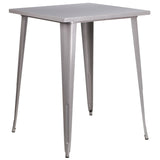 English Elm EE1575 Contemporary Commercial Grade Metal Colorful Restaurant Bar Table Silver EEV-12606