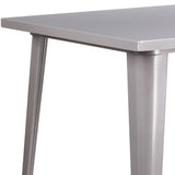 English Elm EE1575 Contemporary Commercial Grade Metal Colorful Restaurant Bar Table Silver EEV-12606