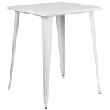 English Elm EE1575 Contemporary Commercial Grade Metal Colorful Restaurant Bar Table White EEV-12607