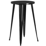 English Elm EE1590 Contemporary Commercial Grade Metal Colorful Bar Table and Stool Set Black EEV-12658