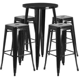 EE1593 Contemporary Commercial Grade Metal Colorful Bar Table and Stool Set [Single Unit]