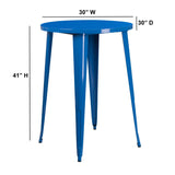 English Elm EE1603 Contemporary Commercial Grade Metal Colorful Restaurant Bar Table Blue EEV-12764