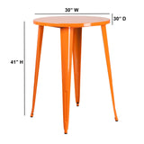 English Elm EE1603 Contemporary Commercial Grade Metal Colorful Restaurant Bar Table Orange EEV-12767