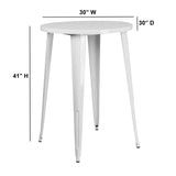 English Elm EE1603 Contemporary Commercial Grade Metal Colorful Restaurant Bar Table White EEV-12770
