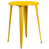 English Elm EE1603 Contemporary Commercial Grade Metal Colorful Restaurant Bar Table Yellow EEV-12771