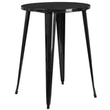 English Elm EE1610 Contemporary Commercial Grade Metal Colorful Bar Table and Stool Set Black EEV-12805