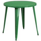English Elm EE1614 Contemporary Commercial Grade Metal Colorful Table and Chair Set Green EEV-12837