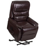 English Elm EE1645 Contemporary Power Lift Recliner Brown LeatherSoft EEV-12992