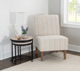 Lily Upholstered Slipper Chair, Linen Stripe