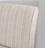 Lily Upholstered Slipper Chair, Linen Stripe