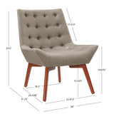 Serena Accent Chair Tufted Grey