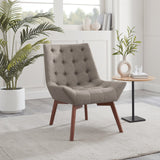 Serena Accent Chair Tufted Grey