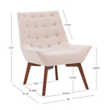 Serena Accent Chair Tufted Linen