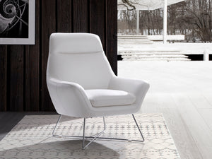 Daiana Chair Light Gray Top Grain Italian Leather Stainless Steel Legs.