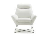 Daiana Chair White Top Grain Italian Leather Stainless Steel Legs.