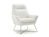 Daiana Chair White Top Grain Italian Leather Stainless Steel Legs.