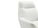 Daiana Chair White Top Grain Italian Leather Stainless Steel Legs.