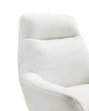 Daiana Chair White Top Grain Italian Leather Stainless Steel Legs.