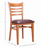Baxter Metal Side Chair Honey  Burgundy Set of 2