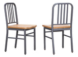 Frazier Metal Side Chair Silver Set of 2