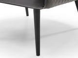 Boston Leisure Chair, Front Back & Seat In Grey Velvet Fabric. Back In Dark Grey Pu, Sanded Bla...