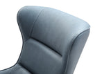 Wyatt Leisure Chair, Blue Faux Leather, Sanded Black Coated Steel Base.