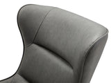 Wyatt Leisure Chair, Dark Grey Faux Leather, Sanded Black Coated Steel Base.