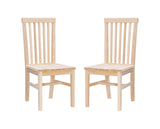 Percival Side Chair Unfinished- Set of Two