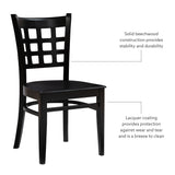 Lola Side Chair Wood Seat Black Set Of 2