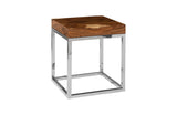 Hayden End Table, Natural, Square, Stainless Steel Base