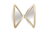 Butterfly Mirror, Plated Brass Finish