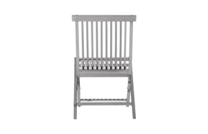 Slatted Folding Chair, Plated Black Nickel