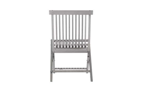 Slatted Folding Chair, Plated Black Nickel