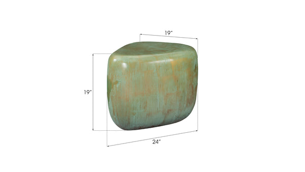 Wedge End Table, Lichen Finish