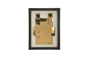 Armor Vest Illuminated Wall Art, Plated Brass, LED, Shadowbox