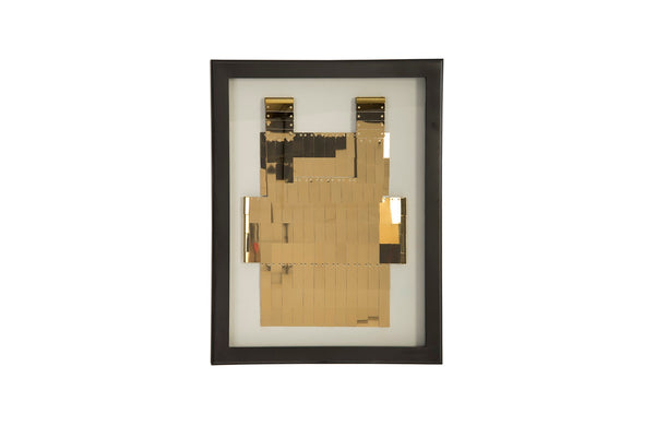 Armor Vest Illuminated Wall Art, Plated Brass, LED, Shadowbox