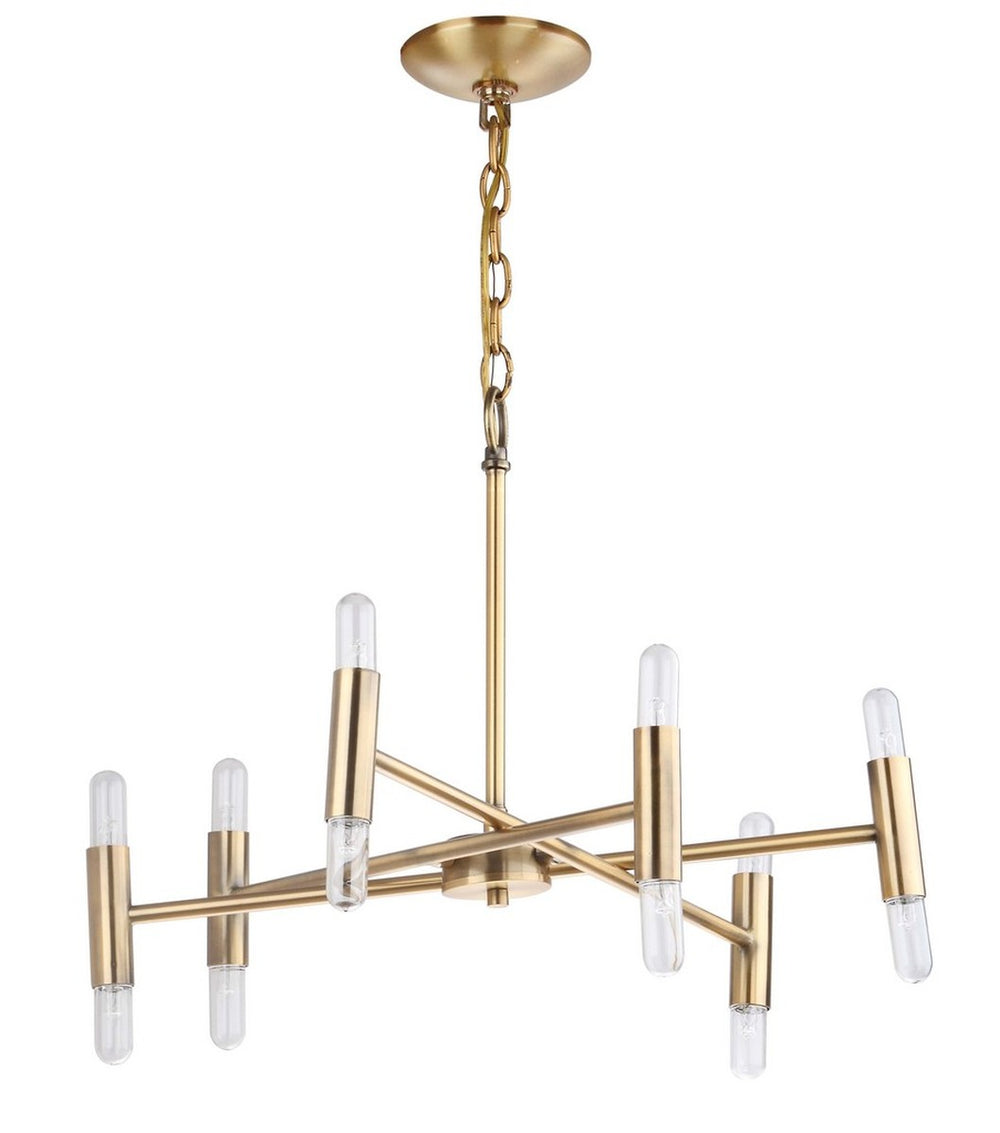 Gale Chandelier - Space-Age Glamour with Polished Gold Finish & 12 Warm Glow LED Bulbs for Elegance