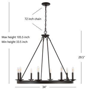 Fauna 8-Light Chandelier - Stylish Minimalist Design for Contemporary Industrial Chic Spaces