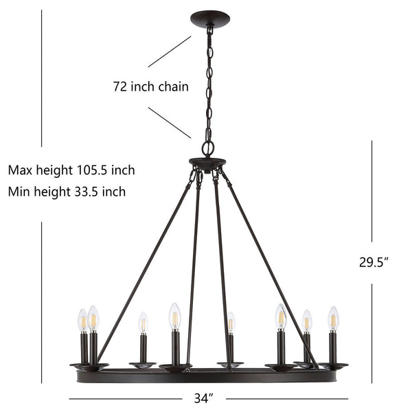 Fauna 8-Light Chandelier - Stylish Minimalist Design for Contemporary Industrial Chic Spaces
