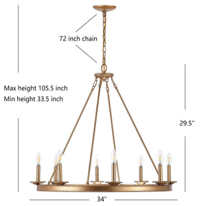 Fauna 8-Light Chandelier - Stylish Minimalist Design for Contemporary Industrial Chic Spaces