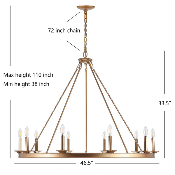 Telta 10-Light Chandelier - Modern Luxury Lighting Fixture for Dining and Living Rooms, Stylish Design