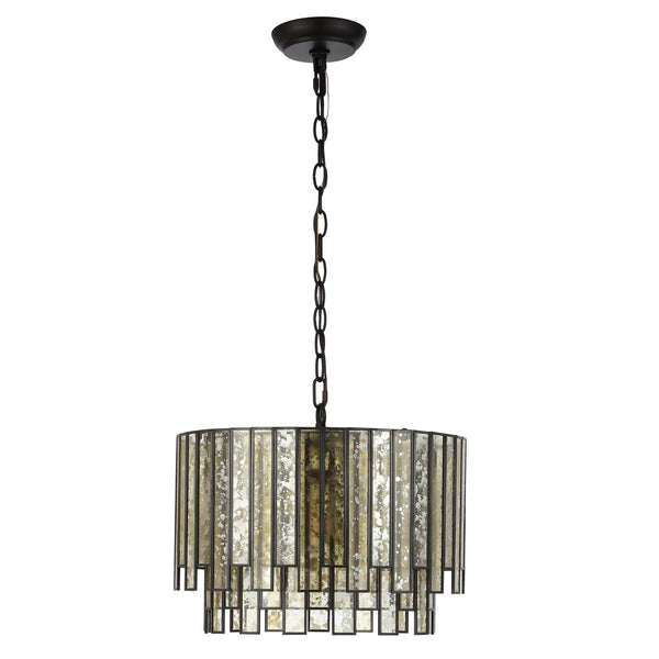 Gresher Chandelier - Vintage-Inspired Oil-Rubbed Bronze Lighting with Geometric Glass Tiers