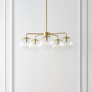 Safavieh Negara Chandelier Satin Brass/Clear Metal/Glass CHA4023A