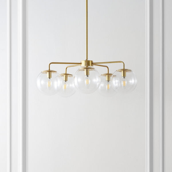 Safavieh Negara Chandelier Satin Brass/Clear Metal/Glass CHA4023A