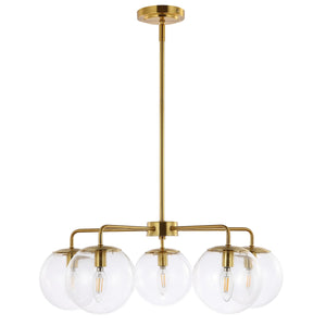 Safavieh Negara Chandelier Satin Brass/Clear Metal/Glass CHA4023A