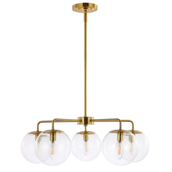 Safavieh Negara Chandelier Satin Brass/Clear Metal/Glass CHA4023A