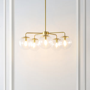 Safavieh Negara Chandelier Satin Brass/Clear Metal/Glass CHA4023A