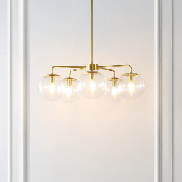 Safavieh Negara Chandelier Satin Brass/Clear Metal/Glass CHA4023A