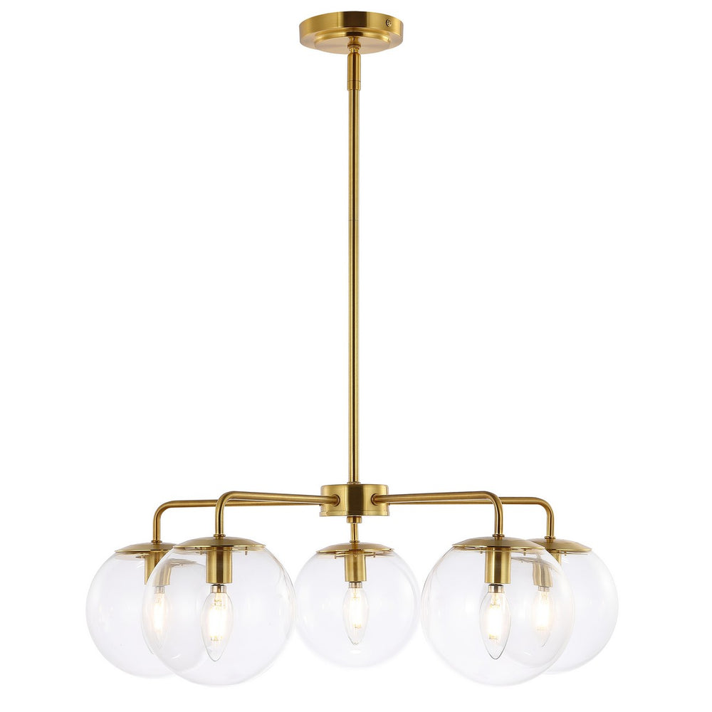 Safavieh Negara Chandelier Satin Brass/Clear Metal/Glass CHA4023A